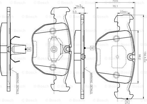 BOSCH 0 986 TB2 292 - Тормозные колодки, дисковые, комплект unicars.by