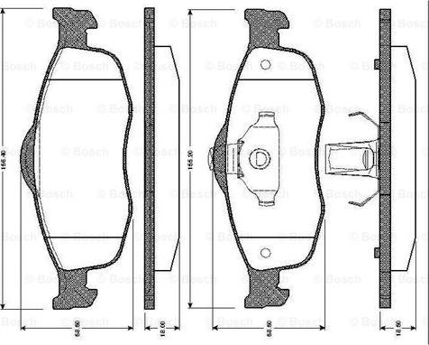 BOSCH 0 986 TB2 240 - Тормозные колодки, дисковые, комплект unicars.by