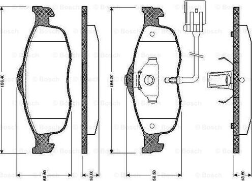 BOSCH 0 986 TB2 241 - Тормозные колодки, дисковые, комплект unicars.by