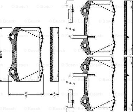 BOSCH 0 986 TB2 243 - Тормозные колодки, дисковые, комплект unicars.by