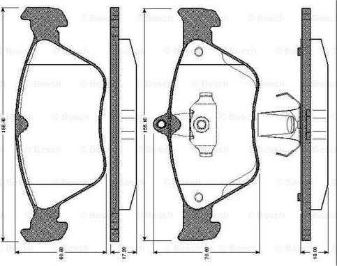 BOSCH 0 986 TB2 256 - Тормозные колодки, дисковые, комплект unicars.by