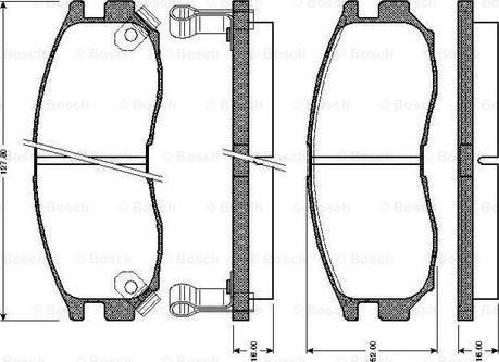 BOSCH 0 986 TB2 250 - Тормозные колодки, дисковые, комплект unicars.by