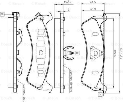 BOSCH 0 986 TB2 257 - Тормозные колодки, дисковые, комплект unicars.by