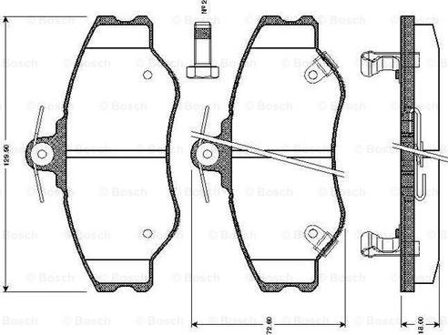 BOSCH 0 986 TB2 266 - Тормозные колодки, дисковые, комплект unicars.by