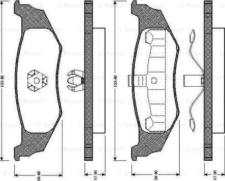 BOSCH 0 986 TB2 260 - Тормозные колодки, дисковые, комплект unicars.by