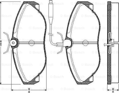 BOSCH 0 986 TB2 261 - Тормозные колодки, дисковые, комплект unicars.by