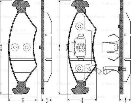 BOSCH 0 986 TB2 267 - Тормозные колодки, дисковые, комплект unicars.by