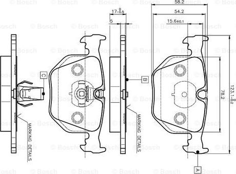 BOSCH 0 986 TB2 204 - Тормозные колодки, дисковые, комплект unicars.by