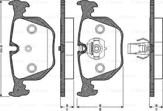 BOSCH 0 986 TB2 205 - Тормозные колодки, дисковые, комплект unicars.by