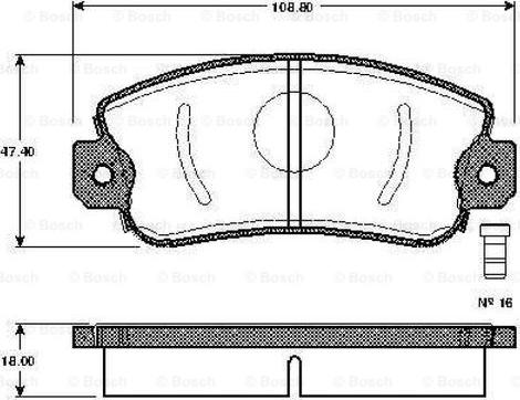 BOSCH 0 986 TB2 201 - Тормозные колодки, дисковые, комплект unicars.by