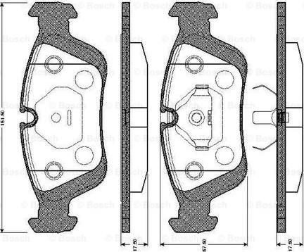 BOSCH 0 986 TB2 208 - Тормозные колодки, дисковые, комплект unicars.by