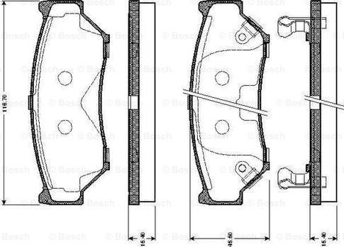 BOSCH 0 986 TB2 211 - Тормозные колодки, дисковые, комплект unicars.by