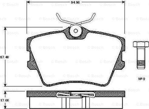 BOSCH 0 986 TB2 289 - Тормозные колодки, дисковые, комплект unicars.by