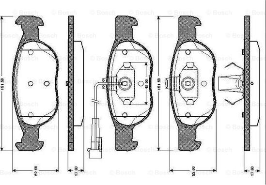 BOSCH 0 986 TB2 285 - Тормозные колодки, дисковые, комплект unicars.by