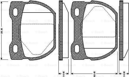 BOSCH 0 986 TB2 280 - Тормозные колодки, дисковые, комплект unicars.by