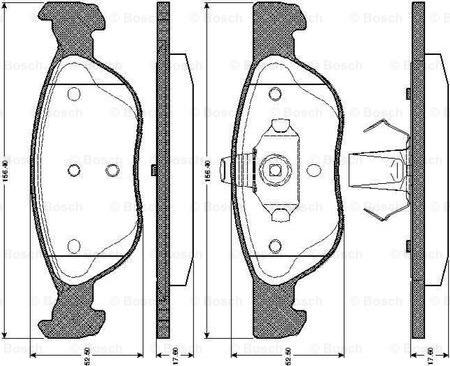 BOSCH 0 986 TB2 281 - Тормозные колодки, дисковые, комплект unicars.by