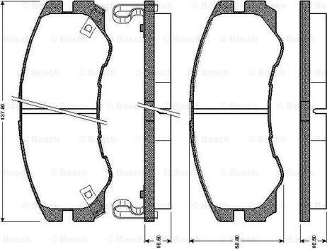 BOSCH 0 986 TB2 234 - Тормозные колодки, дисковые, комплект unicars.by