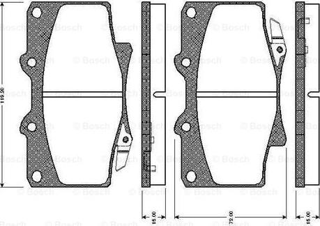 BOSCH 0 986 TB2 238 - Тормозные колодки, дисковые, комплект unicars.by