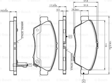 BOSCH 0 986 TB2 232 - Тормозные колодки, дисковые, комплект unicars.by