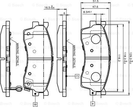 BOSCH 0 986 TB2 229 - Тормозные колодки, дисковые, комплект unicars.by