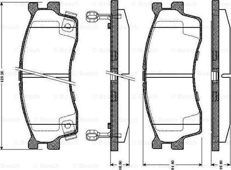 BOSCH 0 986 TB2 228 - Тормозные колодки, дисковые, комплект unicars.by