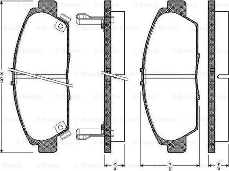 BOSCH 0 986 TB2 223 - Тормозные колодки, дисковые, комплект unicars.by