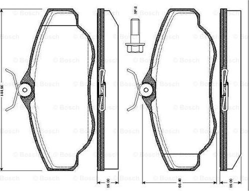 BOSCH 0 986 TB2 274 - Тормозные колодки, дисковые, комплект unicars.by