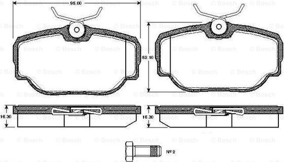 BOSCH 0 986 TB2 275 - Тормозные колодки, дисковые, комплект unicars.by