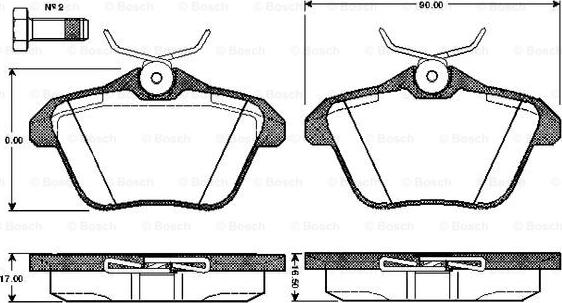 BOSCH 0 986 TB2 276 - Тормозные колодки, дисковые, комплект unicars.by