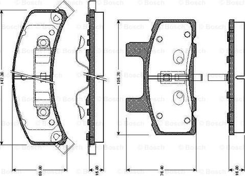 BOSCH 0 986 TB2 271 - Тормозные колодки, дисковые, комплект unicars.by