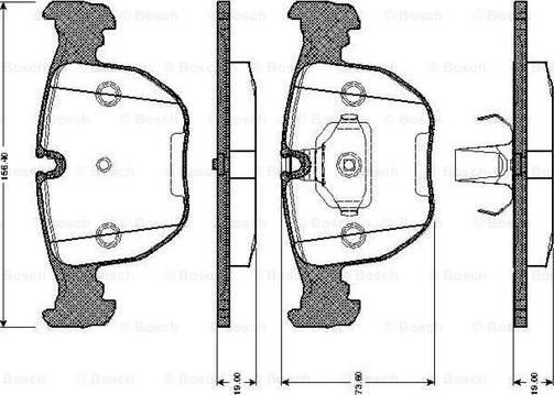 BOSCH 0 986 TB2 743 - Тормозные колодки, дисковые, комплект unicars.by