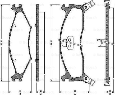 BOSCH 0 986 TB2 747 - Тормозные колодки, дисковые, комплект unicars.by