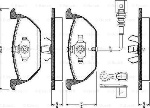 BOSCH 0 986 TB2 756 - Тормозные колодки, дисковые, комплект unicars.by