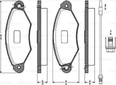 BOSCH 0 986 TB2 761 - Тормозные колодки, дисковые, комплект unicars.by