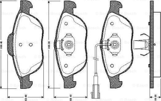 BOSCH 0 986 TB2 767 - Тормозные колодки, дисковые, комплект unicars.by