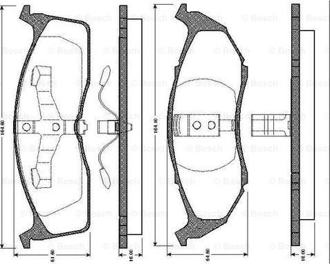 BOSCH 0 986 TB2 700 - Тормозные колодки, дисковые, комплект unicars.by