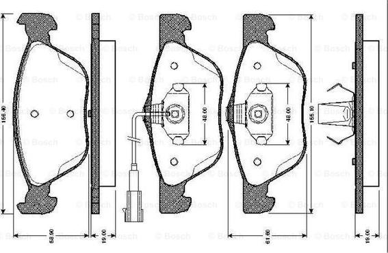 BOSCH 0 986 TB2 733 - Тормозные колодки, дисковые, комплект unicars.by