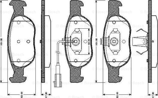 BOSCH 0 986 TB2 732 - Тормозные колодки, дисковые, комплект unicars.by