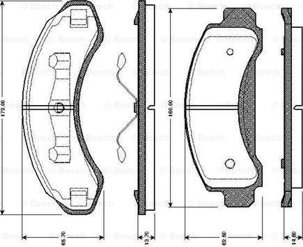 BOSCH 0 986 TB2 728 - Тормозные колодки, дисковые, комплект unicars.by