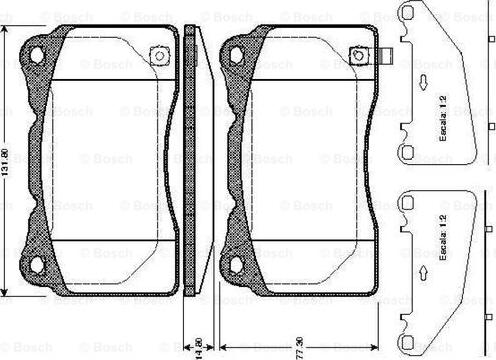 BOSCH 0 986 TB2 773 - Тормозные колодки, дисковые, комплект unicars.by