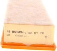 BOSCH 0 986 TF0 038 - Воздушный фильтр, двигатель unicars.by