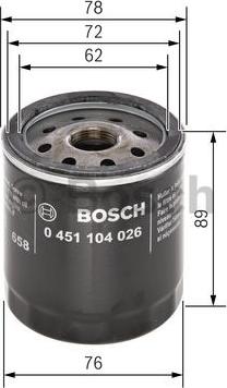 BOSCH 0 451 104 026 - Масляный фильтр unicars.by