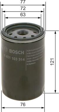 BOSCH 0 451 103 314 - Масляный фильтр unicars.by