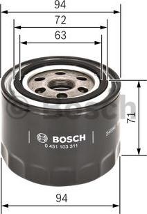 BOSCH 0 451 103 311 - Масляный фильтр unicars.by