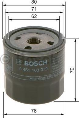 BOSCH 0 451 103 204 - Масляный фильтр unicars.by