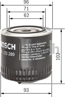 BOSCH 0 451 103 289 - Масляный фильтр unicars.by