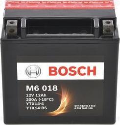 BOSCH 0 092 M60 180 - Стартерная аккумуляторная батарея, АКБ unicars.by