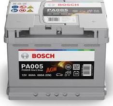 BOSCH 0 092 PA0 050 - Стартерная аккумуляторная батарея, АКБ unicars.by