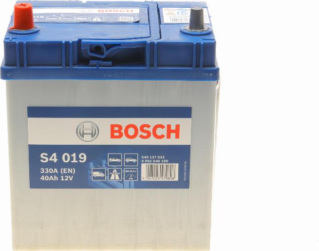 BOSCH 0 092 S40 190 - Стартерная аккумуляторная батарея, АКБ unicars.by