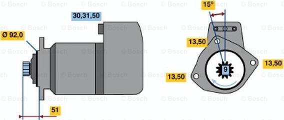 BOSCH 0 986 013 730 - Стартер unicars.by